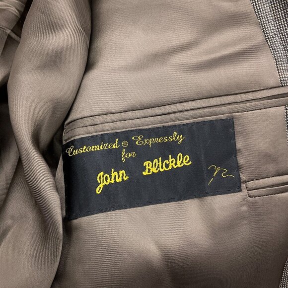 Hickey Freeman Blazer Men‎ 43 Brown Rust Windowpane Plaid Bespoke Union USA VTG - Picture 12 of 15